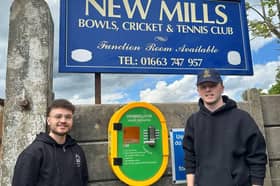 Lewis Moore of High Peak Comps and Noah Smith of New Mills Cricket Club. 