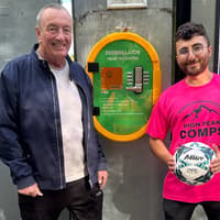 High Peak football club gets community defibrillator outside ground