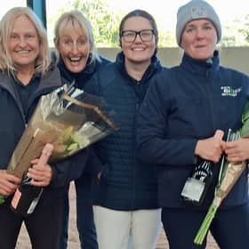 Pictured left to right: Group Coach Alison Riley, Group Chairperson Janine Frost, dressage rider Jessica Limb and Group Coach Bethan Garlick celebrate the event's success