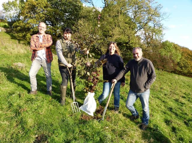 Andy Murdoch, Clare Murdoch, Julie Perry and Simon Perry at Slatersbank Wood in Whaley Bridge.