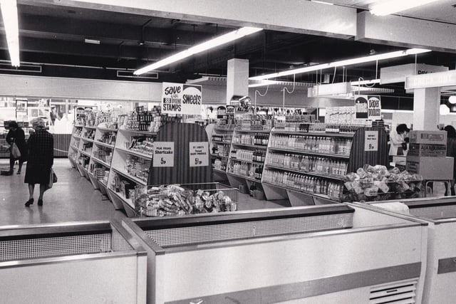 Co-op stores throughout the country always carried a large selection of foodstuffs - and the Alnion Street store - pictured in June 1973 - was no exception.