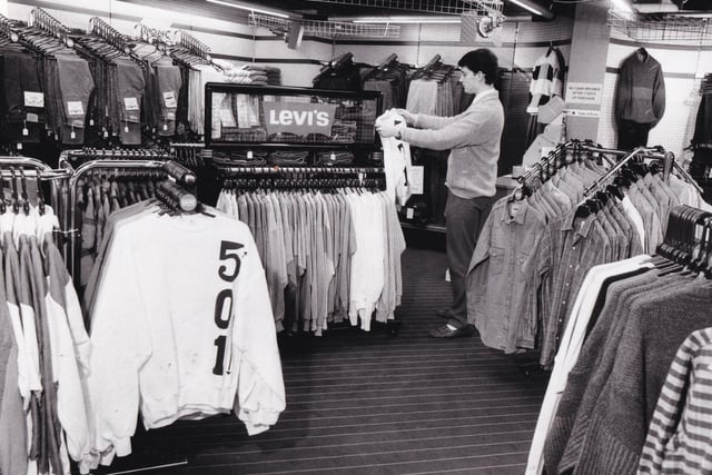 Leisure styles in the menswear department in November 1985.