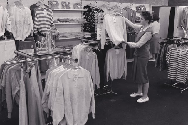 The ladies knitwear department in July 1987.