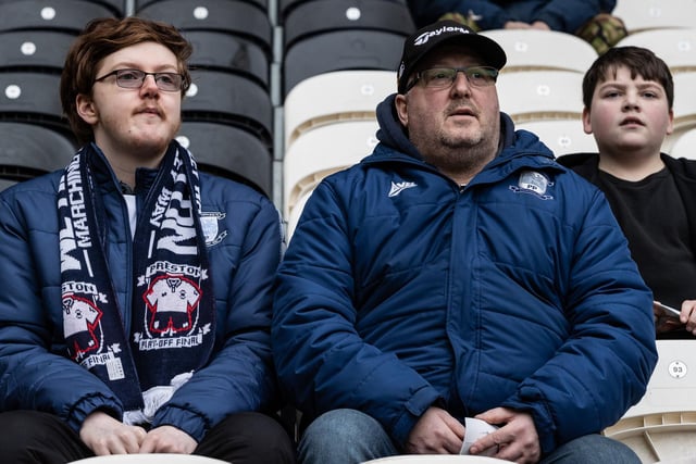 PNE fans in the away end at the MKM Stadium