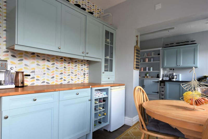 The stylish shaker kitchen in the main house