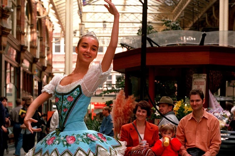 English National ballerina Caroline Duprost demonstrates her skills for shoppers at Victoria Quarter. It was part of the dance company's efforts to break down the traditional barriers and reach a wider audience.