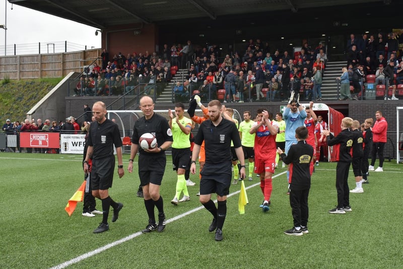 The Scarborough Athletic and South Shields players walk out

Photos by Morgan Exley