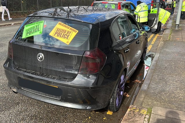 The first vehicle seized during Sunday's checks was driven by a provisional licence holder — but with no L plates