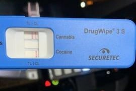 Driver failed a roadside drug swab showing positive for cannabis