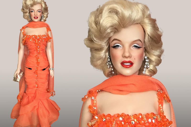 Gentlemen Prefer Blondes famous restaurant entry scene, 16” vinyl doll