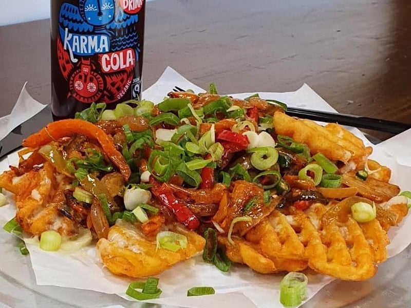 Waffle fries at Grizzlers
