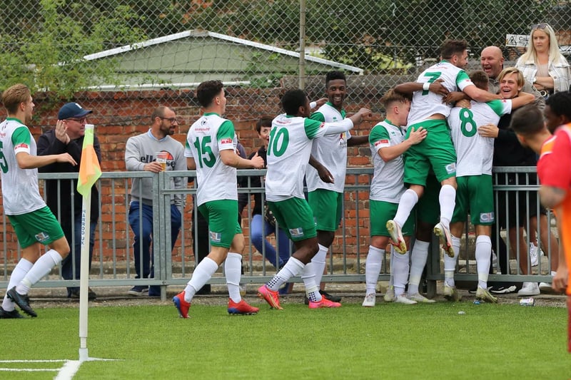 Pictures of Bognor's fans, players and staff enjoying their bank holiday win at Worthing FC / Pictures: Martin Denyer