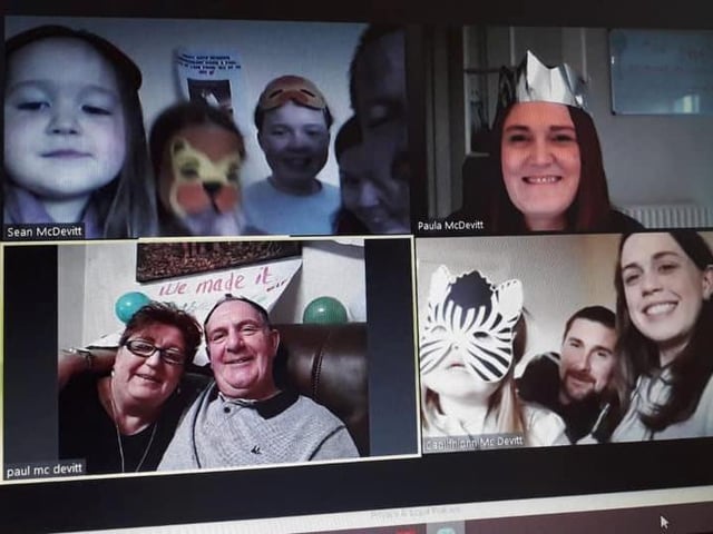 Caoilfhionn Mc Devitt: "40th wedding anniversary zoom party".
