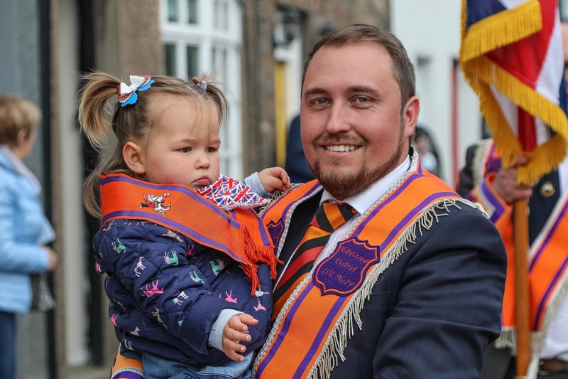 Worshipful District Master of Hillsborough LOL No 19 Marc Cairns with Daughter Maisie. Pic by Norman Briggs rnbphotograhy ni