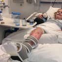 Lucie Maguire in hospital
