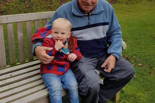 Ben Brindley's father-in-law John O'Meara with his son, Austin