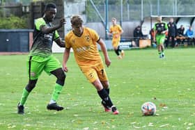 Adam Muir - 50th game for New Mills. Photo by John Fryer.