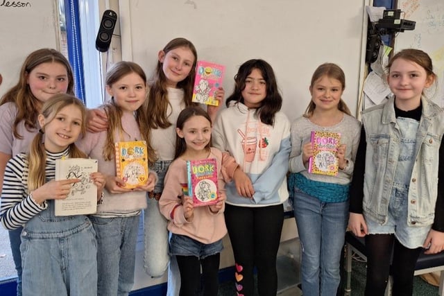 Girls who read. Photo Buxton Junior School