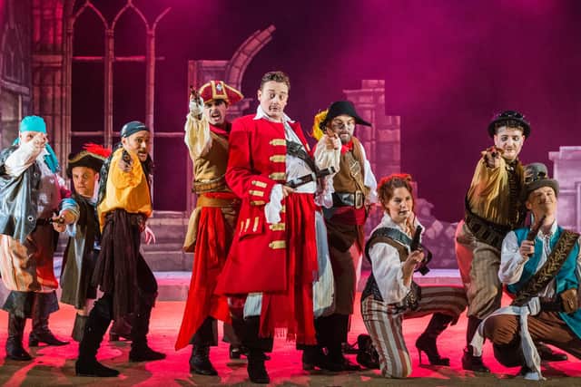 The National Gilbert & Sullivan Opera Company production of The Pirates of Penzance at Buxton Opera House in 2019.