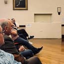 Jon Pearce addressing the Town Hall meeting in Chapel