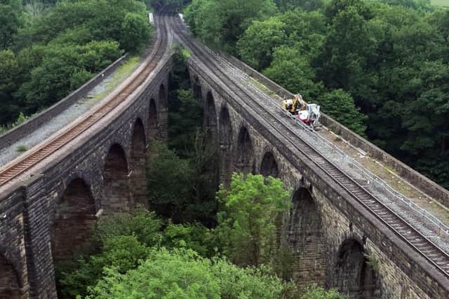 £7.5m Network Rail project to improve Chapel Milton historic Grade II listed viaduct. Photo Network Rail