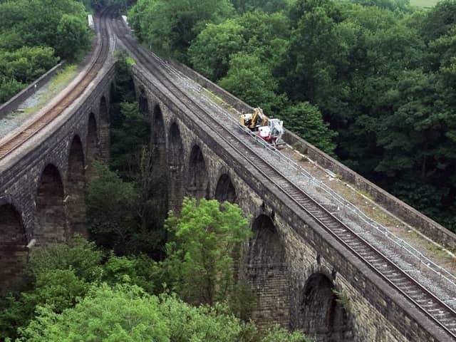£7.5m Network Rail project to improve Chapel Milton historic Grade II listed viaduct. Photo Network Rail