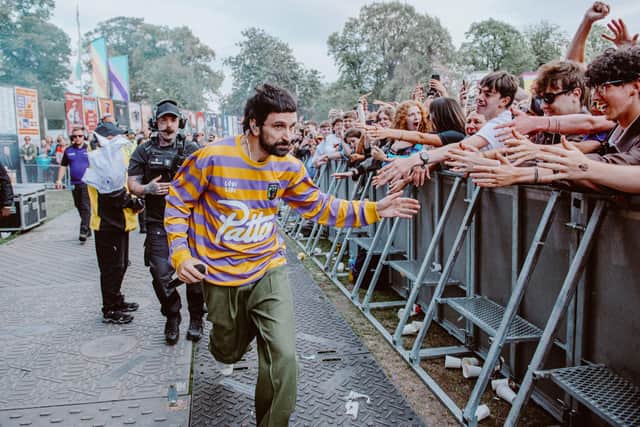 Kasabian’s Serge, dominated the stage for the Sunday headline slot on The Sarah Nulty Main Stage