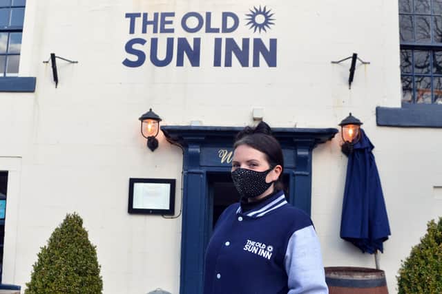 Buxton shops reopens from lockdown on April 12th. Manager at the Sun Inn Danielle Marshall.