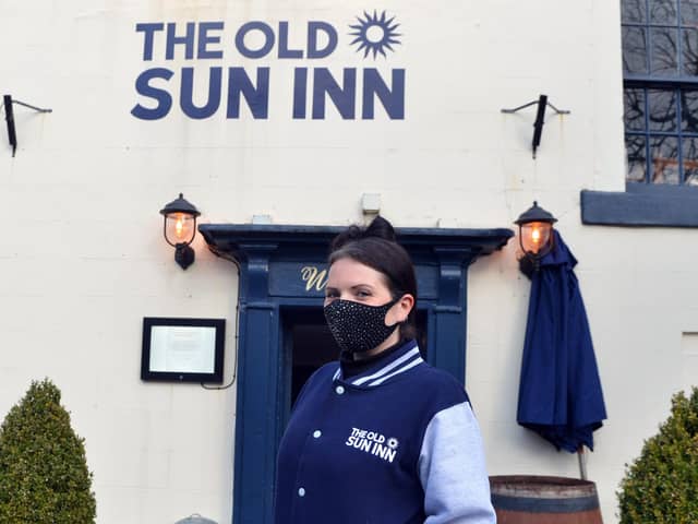 Buxton shops reopens from lockdown on April 12th. Manager at the Sun Inn Danielle Marshall.