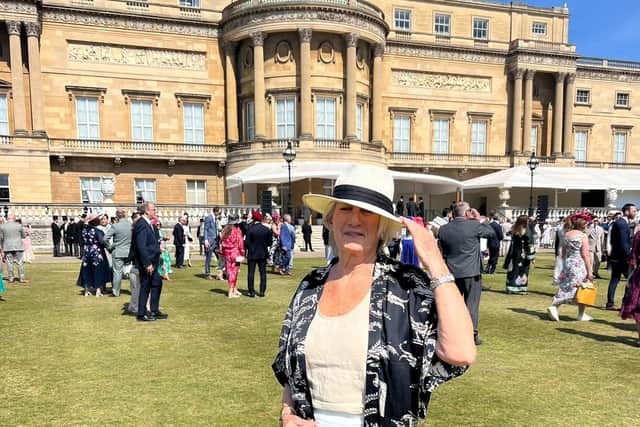 Jo Taylor at the Royal Garden Party at Buckingham Palace