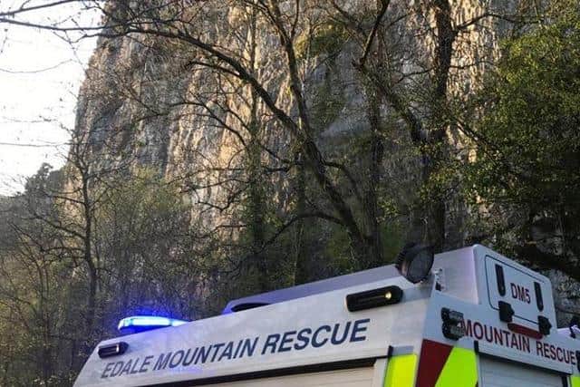 A picture taken from the scene by Edale Mountain Rescue Team.