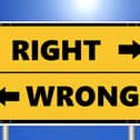 A question of right or wrong in a letter this week.