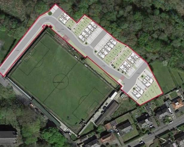 The proposed layout for the development at the back of the football ground.