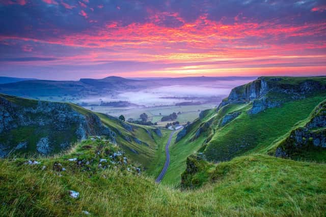 'Winnats Fire', a photograph of a colourful sunrise on Winnats Pass, was also recognised in the competition.