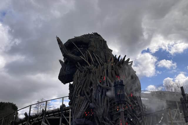 The Wicker Man sculpture which looms over the rollercoaster