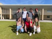 High Peak students at the King's School in Macclesfield calling their families at home to tell them their GCSE results