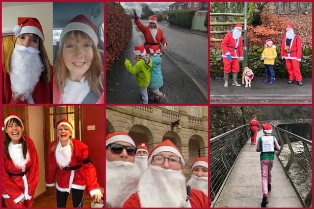 Jingle bell joggers all donned Christmas costumes for their runs to support the hospice