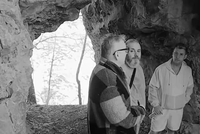 Three paranormal experts said they heard footsteps, a whistle and a child’s voice in Cucklet Delf cave in the Peak District.