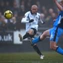 Lindon Meikle scores against Wycombe Wanderers in 2008.