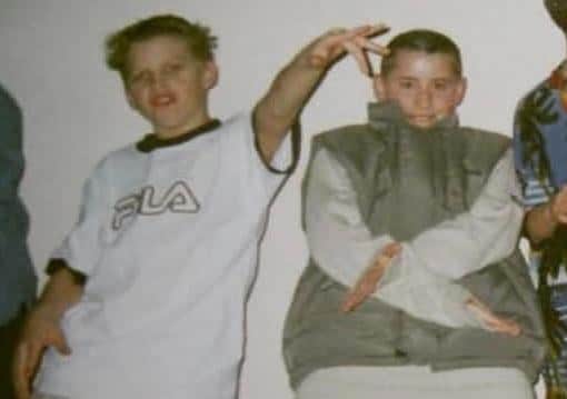 Jake Burnham and George Darbyshire, aged 9, at Burbage Primary School disco