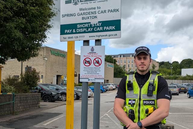 Buxton Police's new power to seize vehicles of antisocial driving in new crackdown on boy racers at Spring Gardens carpark.
