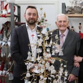 Pavilion Gardens Christmas shop opening, Ron Cundy with Tom Pitts and Helen Rising. Photo Jason Chadwick