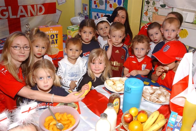 The Little Treasures Nursery during the 2006 World Cup and children tucked in to a healthy breakfast while raising funds at the same time.