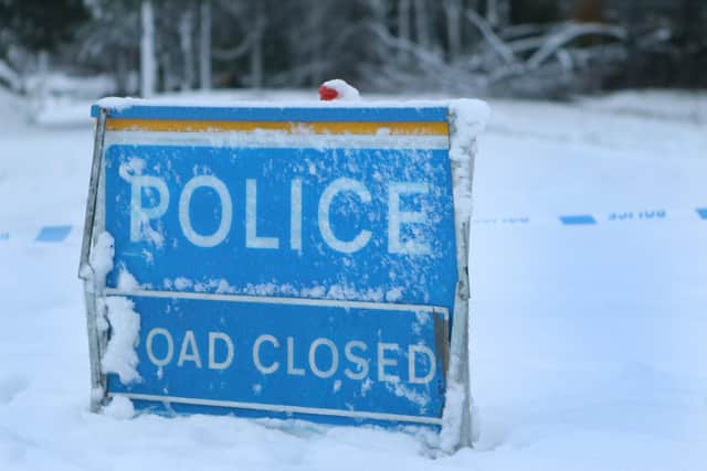 Police road closure on the A6 in Buxton