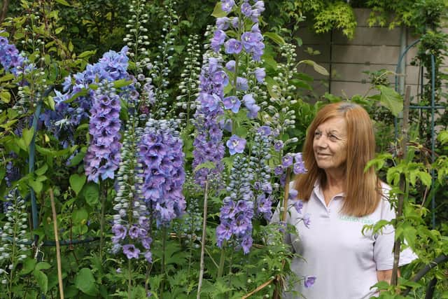 Open Gardens coordinator Jo Holdway in her own garden