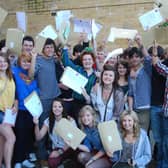 Students at Chapel High School celebrate their GCSE results in 2011. Pic Chapel-en-le-Frith High School