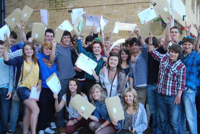 Students at Chapel High School celebrate their GCSE results in 2011. Pic Chapel-en-le-Frith High School