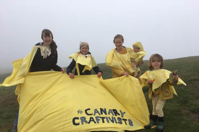 Vic Mead, second left, and fellow Canary Craftivists.