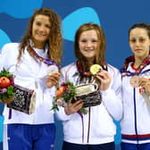 Abbie Wood won gold at the 400m IM on day eleven of the Baku 2015 European Games. (Photo by Richard Heathcote/Getty Images for BEGOC)