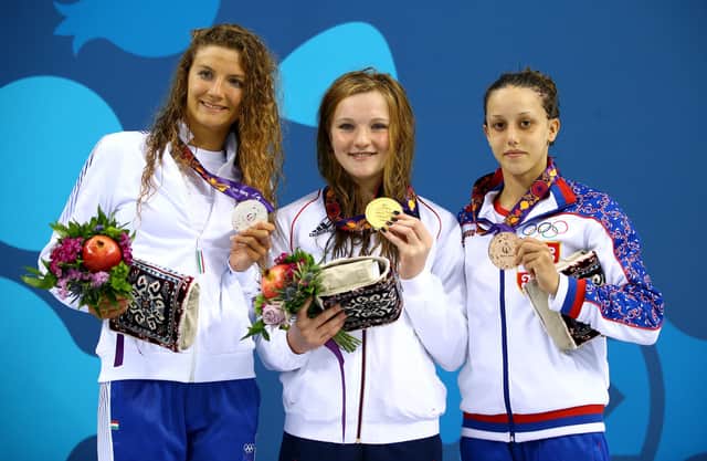 Abbie Wood won gold at the 400m IM on day eleven of the Baku 2015 European Games. (Photo by Richard Heathcote/Getty Images for BEGOC)